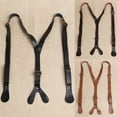 thumbnail image 3 of MYG Vintage Leather H Back Suspenders Belts 4 Button For Men Work Y-Back Clip-on, 3 of 7