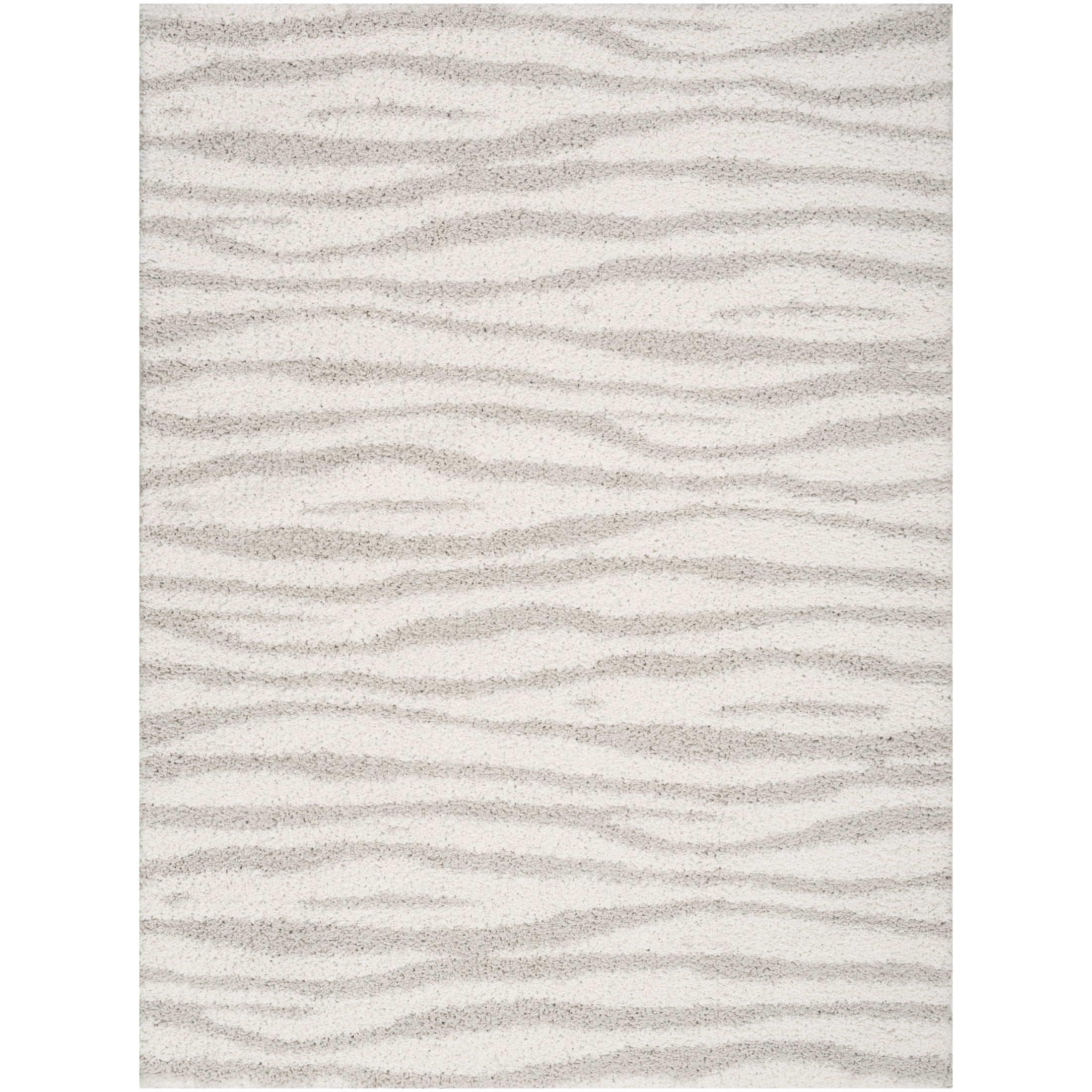 Nourison Modern Shag 5'3" x 7' Ivory Grey Modern Indoor Rug