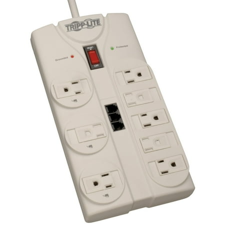 Fax Modem Surge Protection Tripp Lite Tlp808tel 8-outlet Surge Protector (2,160 Joules; 8ft Cord; Telephone/modem/fax Protection; $75,000 Ultimate Lifetime Insurance) ()