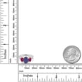 thumbnail image 6 of Gem Stone King 925 Silver and 10K Yellow Gold Blue Lapis and Red Created Ruby and Lab Grown Diamond Engagement Ring for Women | 3.06 Cttw | Oval 9X7MM | Birthstone | Size 7, 6 of 6
