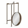 thumbnail image 4 of Kate and Laurel Celia Round Metal Foldable Accent Table with Mirror Tray Top, Bronze, 4 of 6