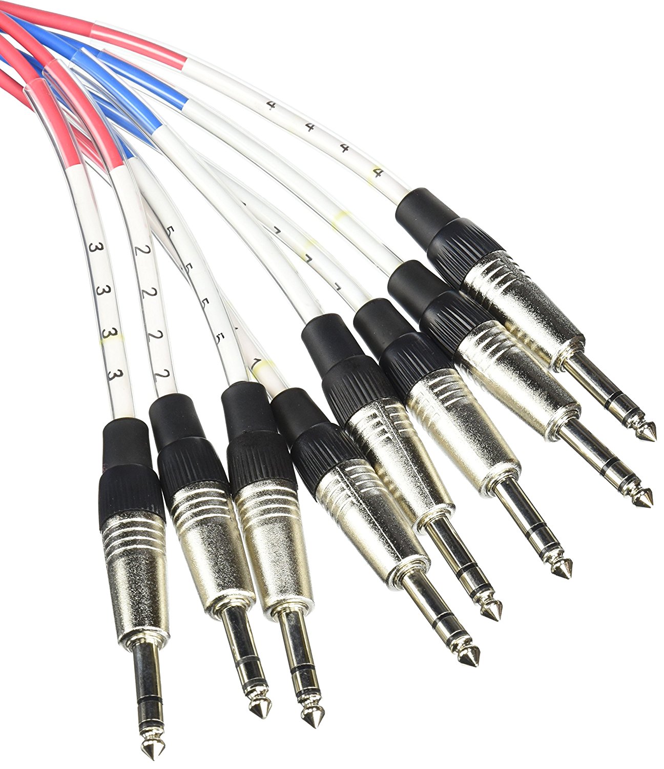 Seismic Audio SATXSW8x5 4Channel 5Feet Insert Snake Cable 8 TRS to 4