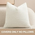 thumbnail image 2 of SANMADROLA Set of 2 Textured Boucle Throw Pillow Covers 18x18 Inch Accent Solid Pillow Cases Cozy Soft Decorative Couch Cushion Case for Chair Sofa Bedroom Living Room Home Decor, Beige, 2 of 7