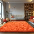 thumbnail image 5 of ZENELESS Super Soft Fluffy Rug for Bedroom,6x9 Orange Anti-Skid Plush Floor Carpet for Living Room Home Decor, 5 of 7