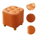 thumbnail image 6 of kowaku Small Footstool Ottoman Stool Anti Slip Padded Seat Furniture Square Foot Stool Footrest for Apartment Couch Entryway Bedside Orange, 6 of 9