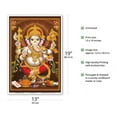 thumbnail image 2 of Lord Ganesha - Hindu Elephant Headed Deity - God of Wisdom Knowledge and New Beginnings - Vintage Religious Art c.1960s - Master Art Print (Unframed) 13in x 19in, 2 of 4