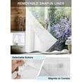 thumbnail image 5 of No Hook Shower Curtain with Snap-in Liner, Purple Lavender Waterproof Fabric Bathroom Curtains, Green Leaves Bike Spring Botanical Bath Curtains & Mesh Top Window 72"x96" Extra Long, 5 of 9