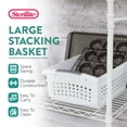 thumbnail image 2 of Sterilite Large Stacking Basket, Open Top Storage Bin with Handles, 16 Pack, White, 2 of 9