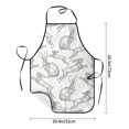 thumbnail image 4 of Naloa 1Pack Adjustable Bib Apron Waterdrop Resistant Cooking Kitchen Aprons for Women Men Chef, Hand Drawn Rabbit Print, 4 of 5