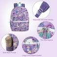 thumbnail image 3 of 17 Inch Heart Printed Backpack with Side Mesh Pockets and Front Zippered Pockets in Pastel Festive Hearts, 3 of 7