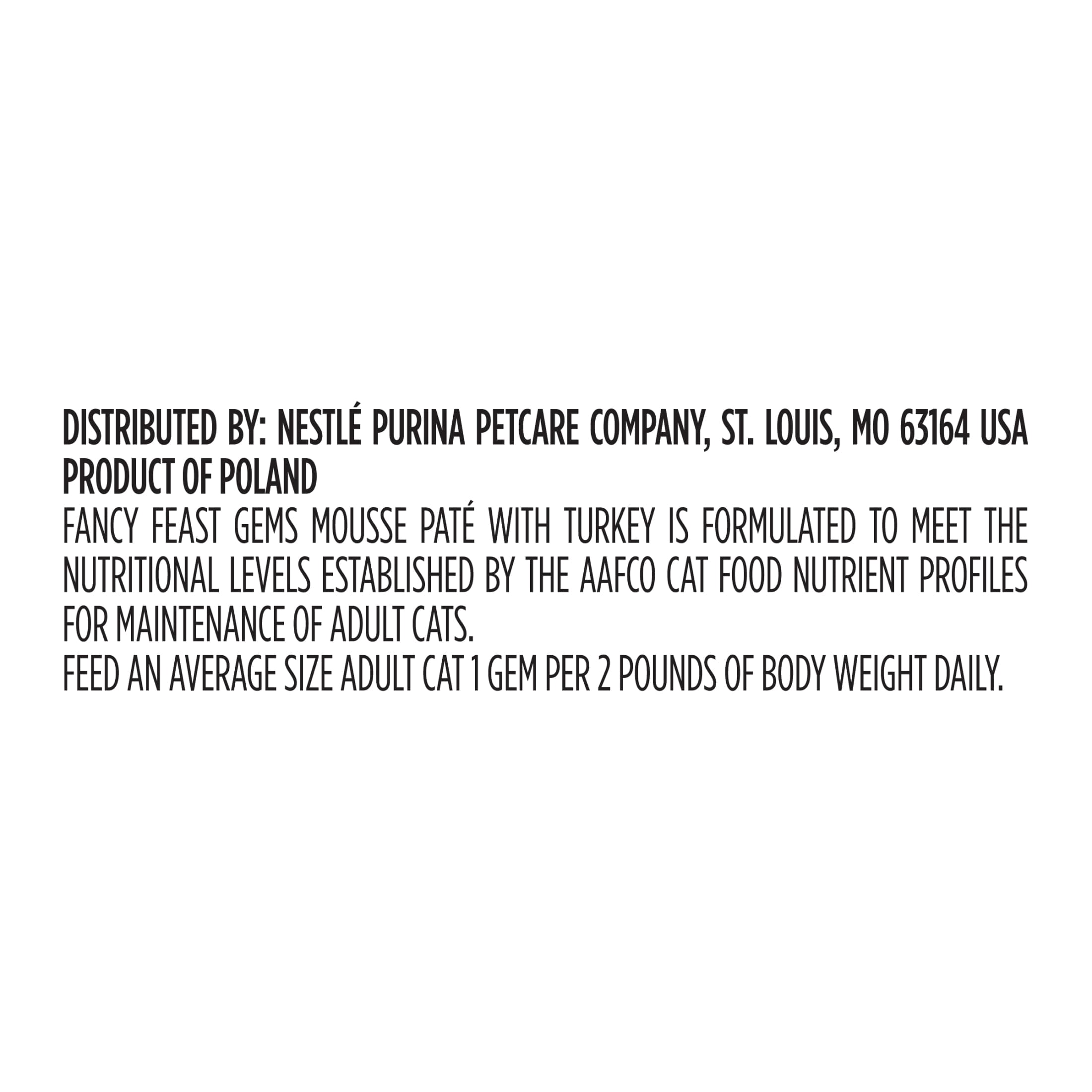 Purina Fancy Feast Gems Turkey Flavor Mousse Pate Wet Cat Food, 2 oz Tubs