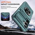 thumbnail image 4 of For Samsung Galaxy S25 FE 5G Phone Case with Finger Ring Holder Kickstand, Card Slots，Heavy Duty Shockproof Rugged Protective Working with Magnetic Car Phone Mount,Green,For Galaxy S25 FE 5G, 4 of 7