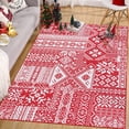 thumbnail image 3 of Yiwa Christmas Area Rug 4x6 Red Hallway Xmas Snowflake Floor Mat Kitchen Rug Washable Anti Slip Carpet Holiday Decor for Bedroom Bathroom Laundry Living Room, 3 of 7
