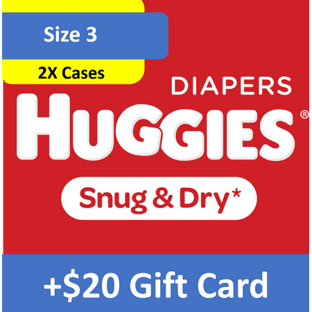[$20 Savings] Buy 2 Huggies Diapers Snug & Dry, Size 3, 400 Ct with $20 Gift