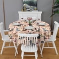 thumbnail image 2 of Black Cute Dachshund Dog and Wine Round Tablecloth 60"x60",Wrinkle Wipeable Table Cloth for Kitchen Dining Room Picnic Patio Party, 2 of 6