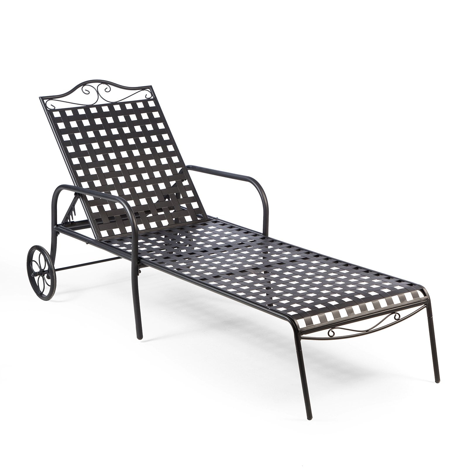 Woodard Capri Wrought Iron Multi Position Single Outdoor Chaise Woodard Capri Wrought Iron Multi Position Single Outdoor Chaise Lounge