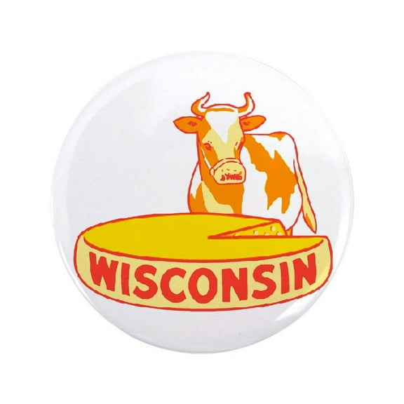 CafePress - Vintage Wisconsin Cheese 3.5 Button - 3.5" Button