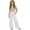 White, variant on Girls Linen Pants Kids 2026 Summer Lightweight Casual Beach Baggy Elastic Waist Wide Leg Trousers Athletic Boyfriend Y2K