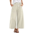 thumbnail image 6 of Edvintorg Yoga Pants with Pockets for Women Elastic Waisted Casual Loose Lightweight Wide Leg Athletic Trousers Women Clothing Army Green L, 6 of 9