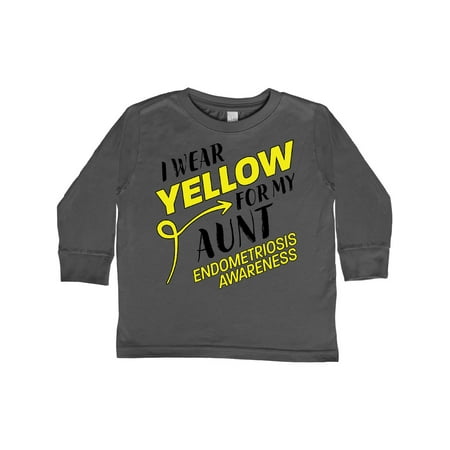 

Inktastic I Wear Yellow for my Aunt- Endometriosis awareness Gift Toddler Boy or Toddler Girl Long Sleeve T-Shirt