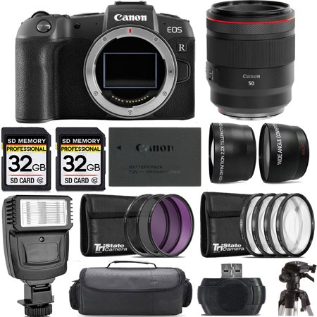 Canon EOS RP Mirrorless Camera +50mm f/1.2 L USM Lens +Flash- Kit
