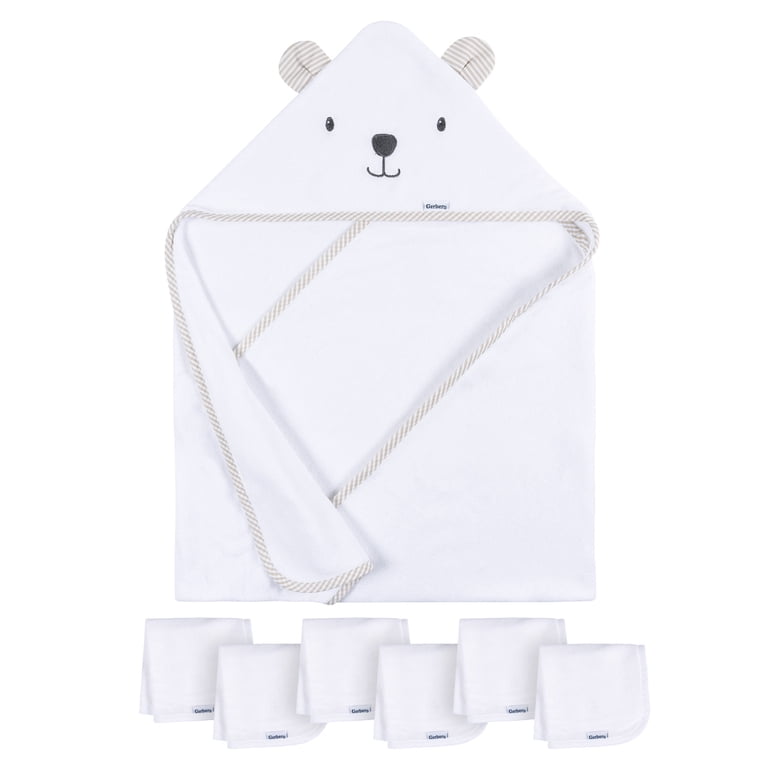 Gerber Hooded Towel and Washcloths Gift Set, 7-Piece photo 1