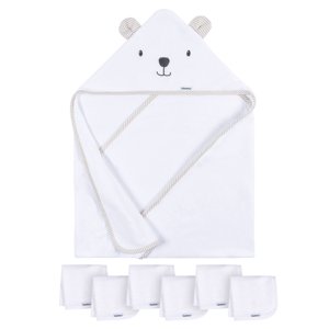 Gerber Hooded Towel and Washcloths Gift Set, 7-Piece