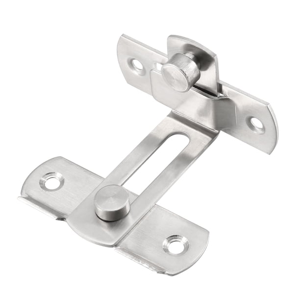 Pestillos de puerta abatible Uxcell de acero inoxidable 201, pestillo de puerta de 90 grados, pestillo deslizante 2.76" x 2.52" plateado