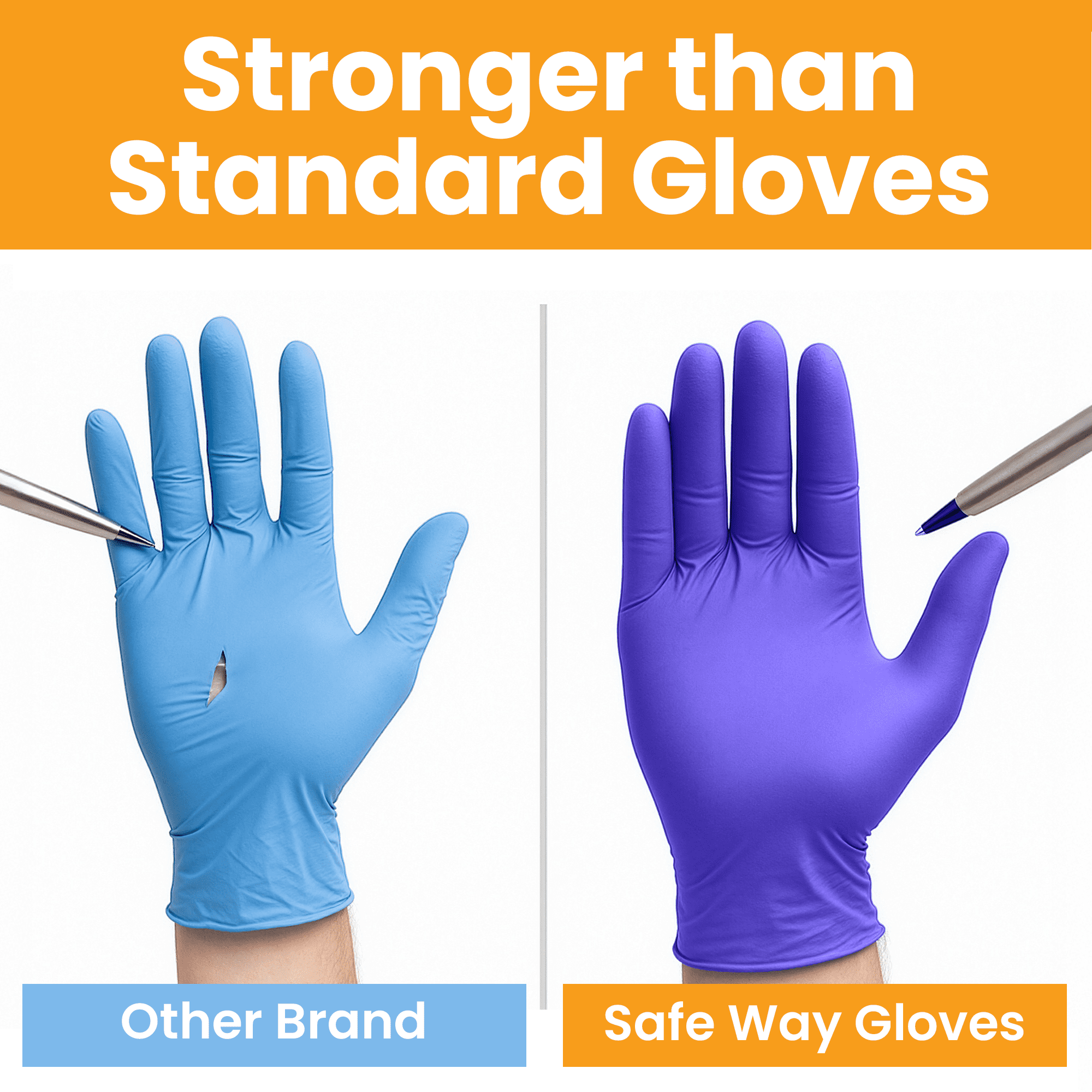 SAFEWAY USA Nitrile Gloves Disposable — Textured Fingertips, Non-Latex, Powder-Free and Multi-Purpose and Ambidextrous Design for House Cleaning, Food Prep, Esthetician and More —(4000 pcs, Large)