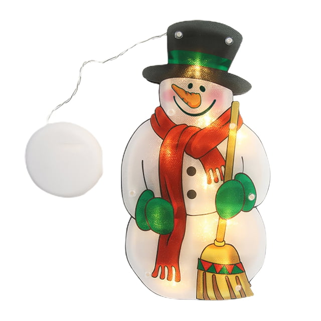 Lámpara De Modelado De Navidad Papá Noel Árbol De Navidad Muñeco De Nieve Alimentado Por Batería Con Ventosa Decoración Lámpara Colgante Luz De Marquesina Para Navidad Fiesta En Casa Ventana Minnieouse HA026361-02