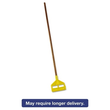 Invader Wood Side-Gate Wet-Mop Handle, 54", Natural/Yellow
