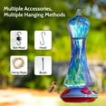 thumbnail image 6 of Birdkiss Hand-Blown Glass Hummingbird Feeder 16 oz for Garden Backyard Patio Decor with Ant Moat, Leak Proof & Rustproof, 5 Feeding Ports & 5 Perches, 6 of 9