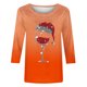 thumbnail image 3 of Camisetas de Manga Larga de las Mujeres Imprimir Navidad Cuello Redondo 3/4 Manga Suéter, Top Casual para las Vacaciones, 3 of 3