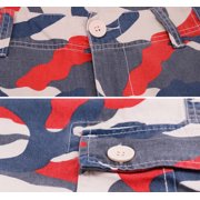 Mens Classic Camouflage Multi Pocket Cotton Camo Army Cargo Shorts (Tangerine, 36)