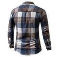 thumbnail image 4 of Handshe Men's Checkered Long Sleeve Shirt, Casual Button-Up Plaid Shirt with Dual Pockets, Stylish Versatile Outdoor Daily Wear,Plus Size, 4 of 5