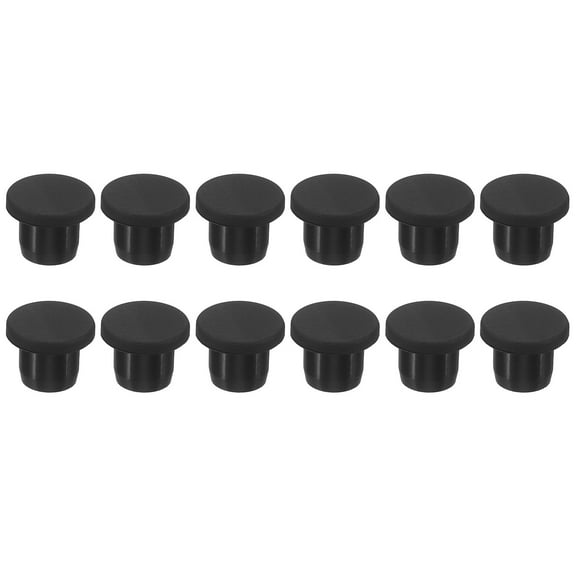 Uxcell Silicone Rubber Hole Plug 10mm Diameter Soft Flexible Stopper for 9-10mm Hole Black 12 Pieces