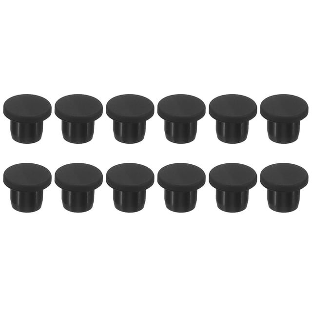 Tapón de agujero de goma de silicona Uxcell de 10 mm de diámetro, tapón flexible suave para agujeros de 9-10 mm, negro, 12 piezas