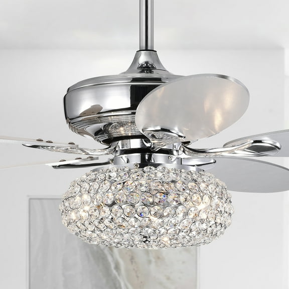 Shelby 52 in. 3-Light Indoor Chrome Finish Ceiling Fan with Light Kit