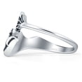 thumbnail image 5 of Spoon Oxidized Round Ring Lab Created White Opal 925 Sterling Silver Size 8, 5 of 6