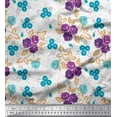 thumbnail image 1 of Soimoi Cotton Poplin Fabric Leaves & Rose Flower Decor Fabric Printed Yard 42 Inch Wide, 1 of 1