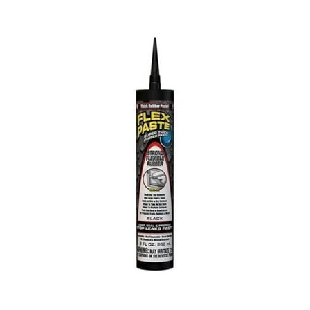 Waterproof Rubberized Paste - Black, 36oz (4x9oz) Cartridges - Super Thick Sealant for Concrete, Masonry, & More - Long Lasting Protection