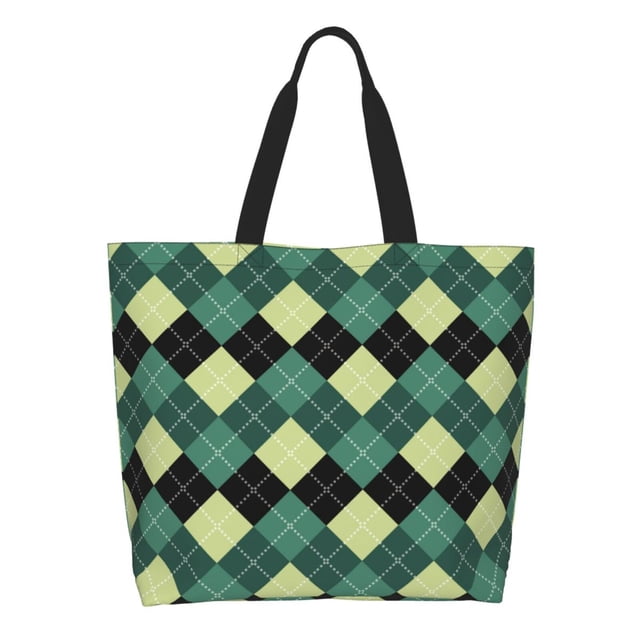 Easygdp Green Squares Bolsas Tote para Mujer, Bolsos de Hombro para Viaje, Bolsos de Mano de Gran Capacidad para Compras y Trabajo