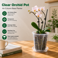thumbnail image 2 of 6 Pack 4 Inch Clear Orchid Pots with Trays, Air-Column Base Nursery Pots for Orchids, Hoya, Monstera Cuttings, Philodendron and Tropical Plants, 10 Plant Labels Included, 2 of 9