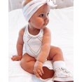 thumbnail image 4 of Bailey's Blossoms Trendy Drake Crochet Halter Romper Snap Closure (Gardenia, 3T), 4 of 6