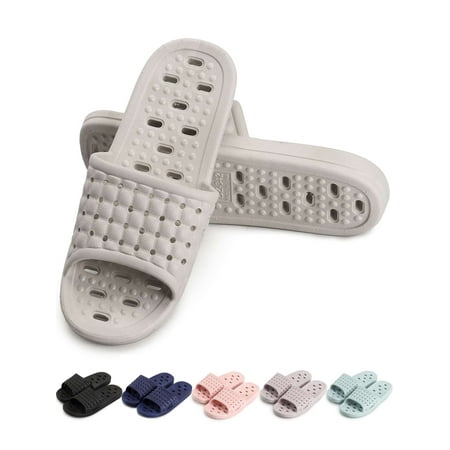 

Gustave Women Men Shower Slipper Bathroom Slides Sandals Non-Slip Quick Drying Soft Slippers House Shoes with Drain Holes for Indoor Home Beach Pool