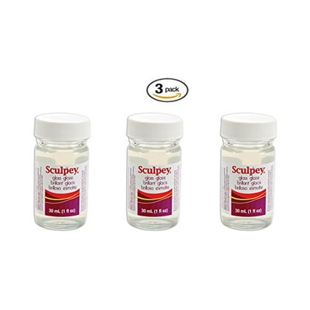 Polyform Sculpey Glaze, 1-Ounce, Glossy (3)