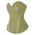 thumbnail image 3 of Ynynloco Womens Faux Leather Zipper Front Bustier Corset Top Sweetheart Neckline Top, 3 of 8