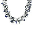 thumbnail image 3 of Elegant Blue Lapis & Crystals on Silk Multi-Layered Statement Necklace, 3 of 4
