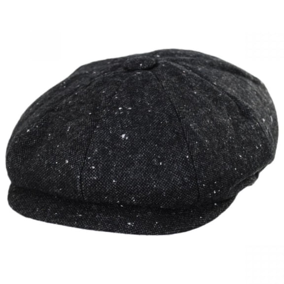 Sazerac Tweed Wool Blend Newsboy Cap - S - Dark Gray