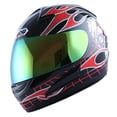 thumbnail image 3 of WOW Motorcycle Adult Full Face Helmet HJMCLS Red Flame White Skull Black, 3 of 5